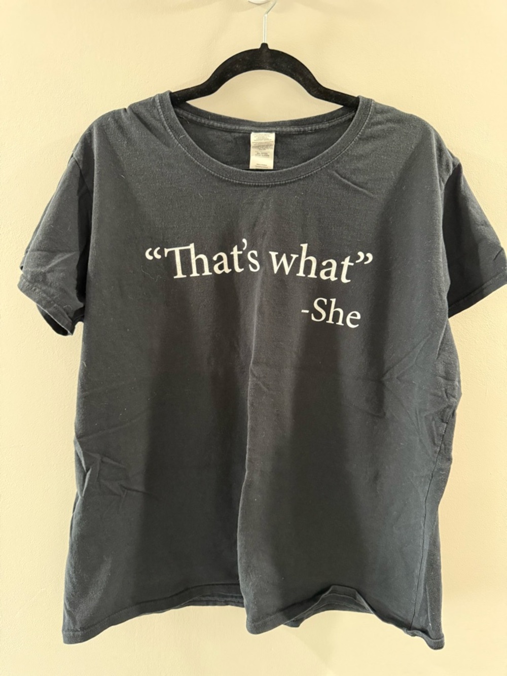 Gildan Black Graphic Tee with White Text